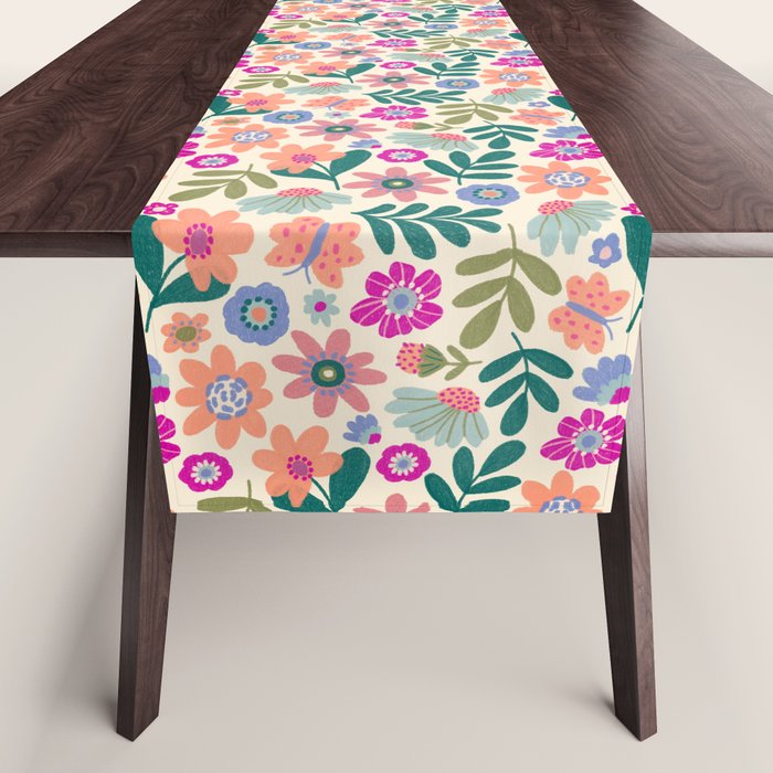 Summer Floral Pattern Table Runner Gallery Image 1