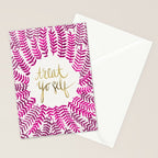 Treat Yo Self â Pink & Gold Stationery Card Gallery Image 2
