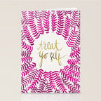 Treat Yo Self â Pink & Gold Stationery Card Gallery Image 2