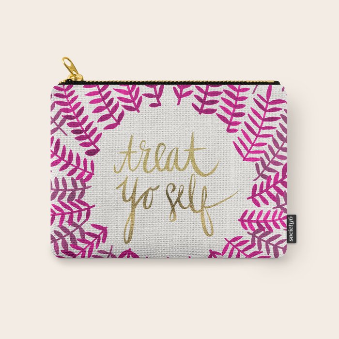 Treat Yo Self â Pink & Gold Carry All Pouch Gallery Image 1