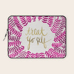 Treat Yo Self â Pink & Gold Laptop Sleeve Gallery Image 1