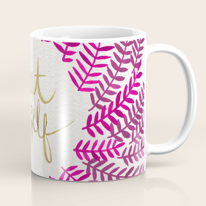 Treat Yo Self â Pink & Gold Coffee Mug Gallery Image 1