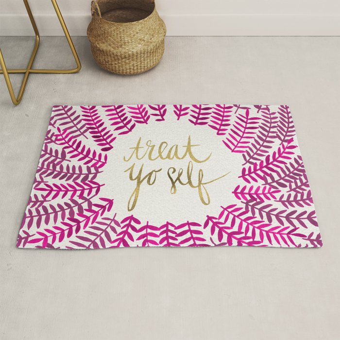 Treat Yo Self â Pink & Gold Rug Gallery Image 1
