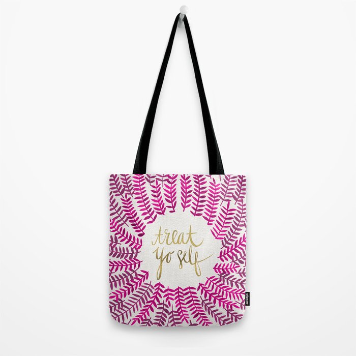 Treat Yo Self â Pink & Gold Tote Bag Gallery Image 2