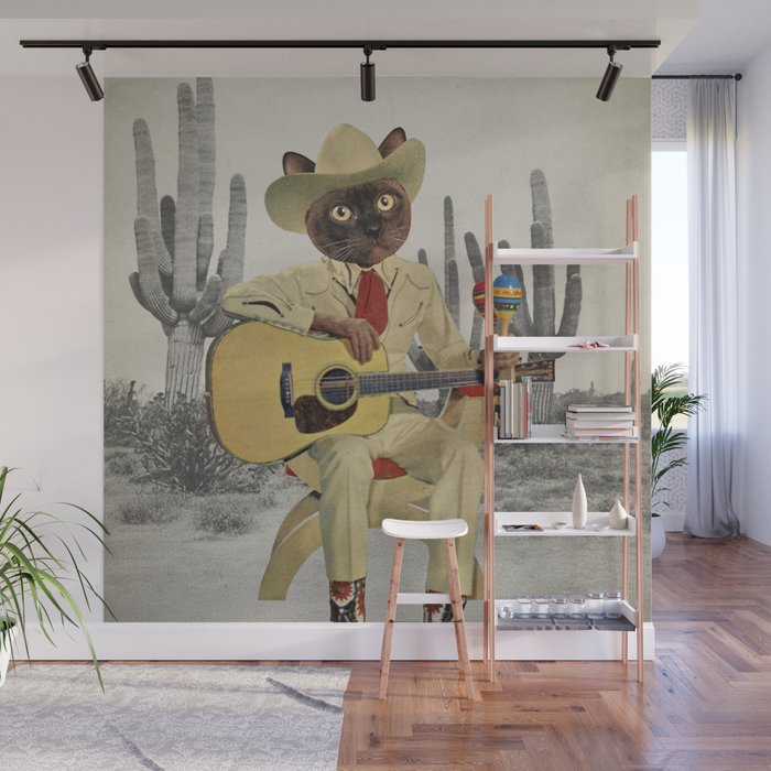 Yall Ready for This - Cat in the Desert Wall Mural Gallery Image 1