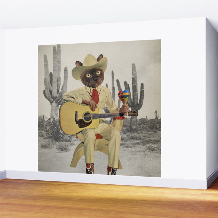 Yall Ready for This - Cat in the Desert Wall Mural Gallery Image 2