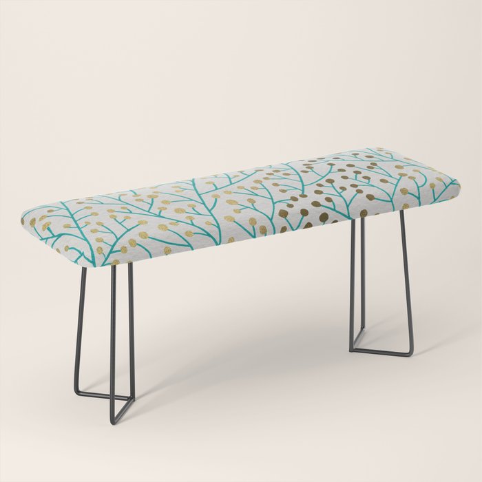 Berry Branches - Turquoise & Gold Bench Gallery Image 1