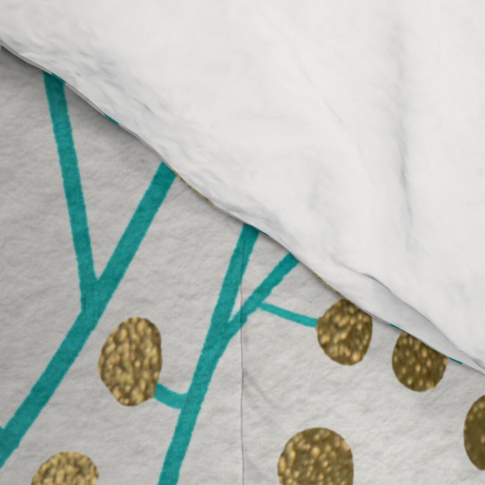 Berry Branches - Turquoise & Gold Comforter Gallery Image 4
