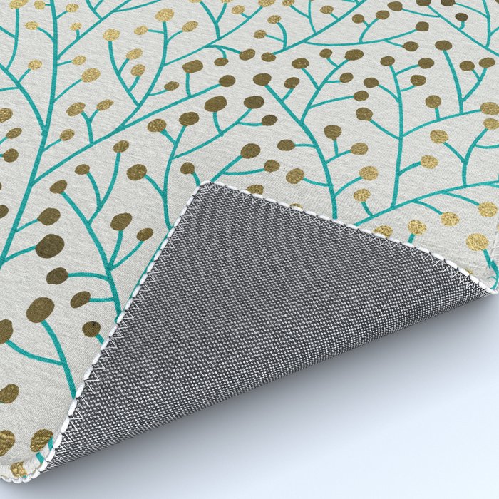 Berry Branches - Turquoise & Gold Rug Gallery Image 4