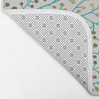 Berry Branches - Turquoise & Gold Bath Mat Gallery Image 2