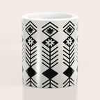 Black aztec lines and flowers on neutral Coffee Mug Gallery Image 4