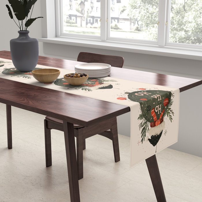 Festive Ho Ho Ho Bauble Table Runner Gallery Image 2