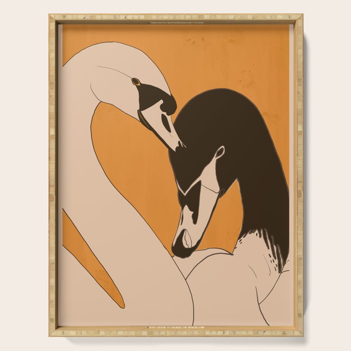 Two Swans 2 Serving Tray Gallery Image 1