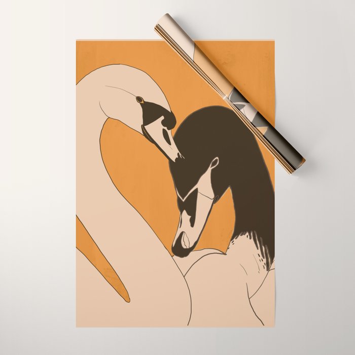 Two Swans 2 Wrapping Paper Gallery Image 1