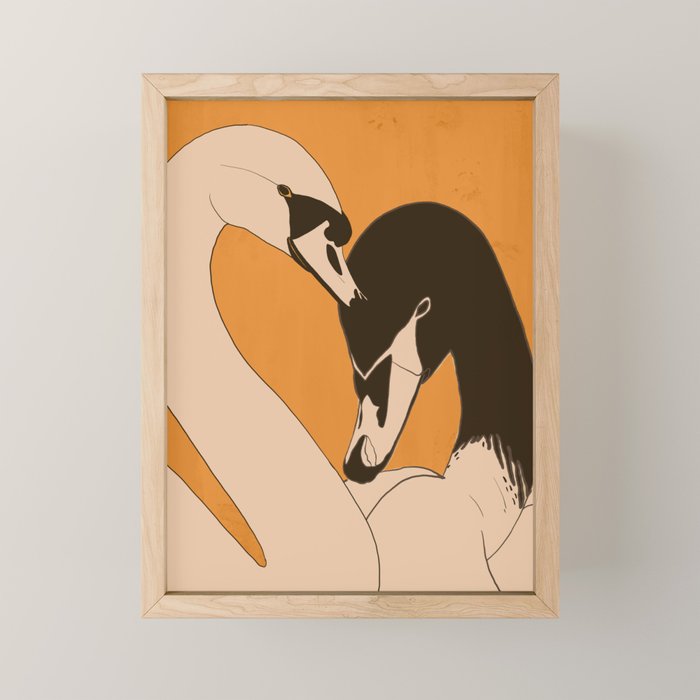Two Swans 2 Mini Art Print Gallery Image 1