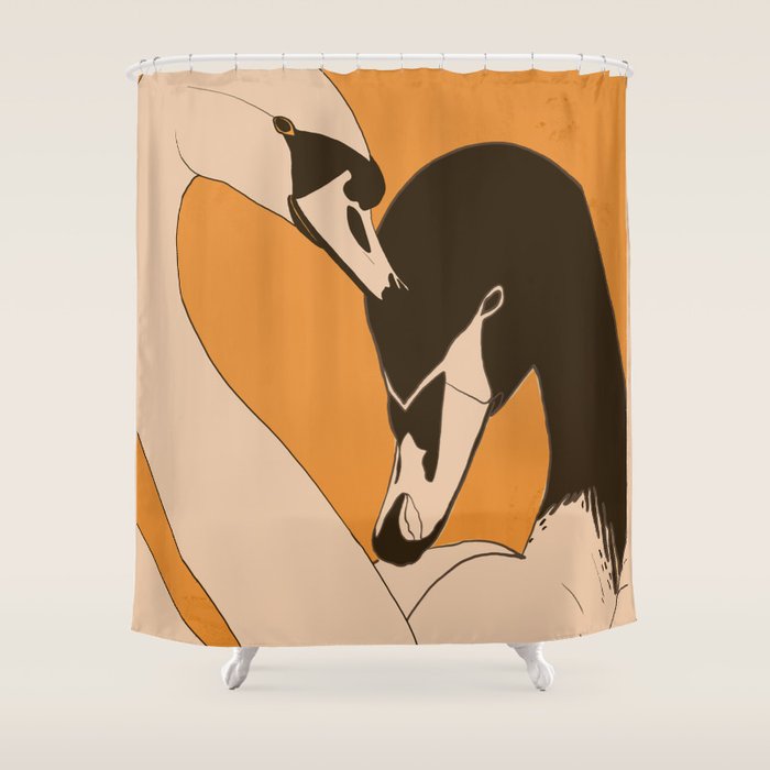 Two Swans 2 Shower Curtain Gallery Image 1