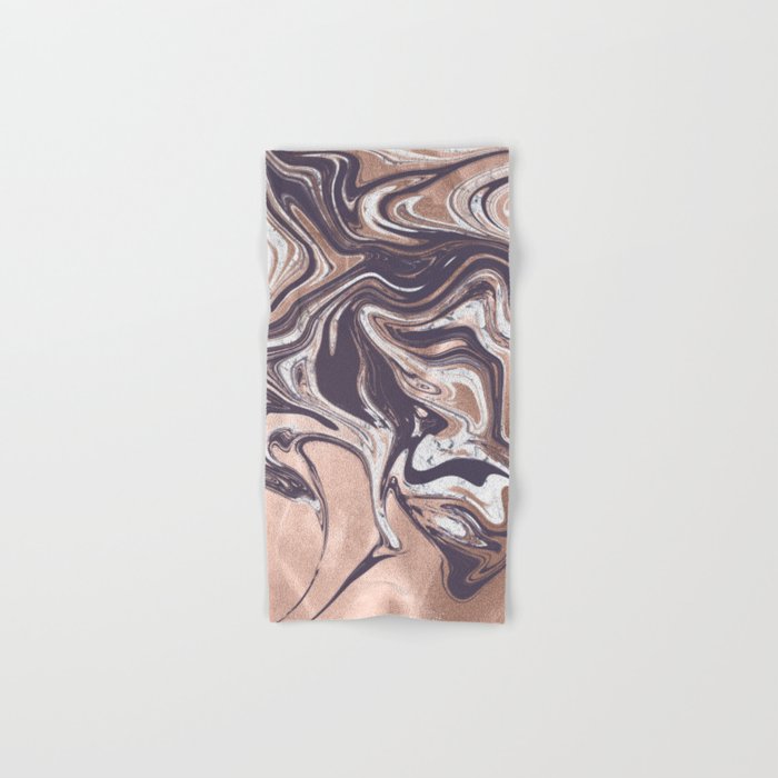 Liquid Rose Gold Violet and Marble Bath Towel Gallery Image 1
