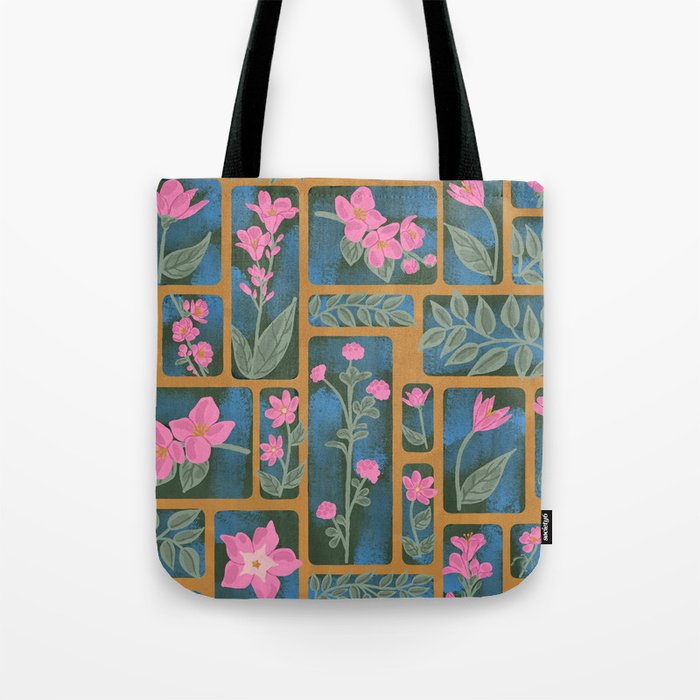 Floral Blocks Pattern Tote Bag Gallery Image 1