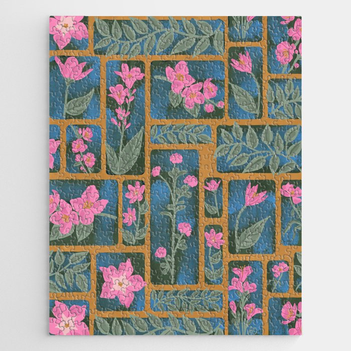 Floral Blocks Pattern Jigsaw Puzzle Gallery Image 1