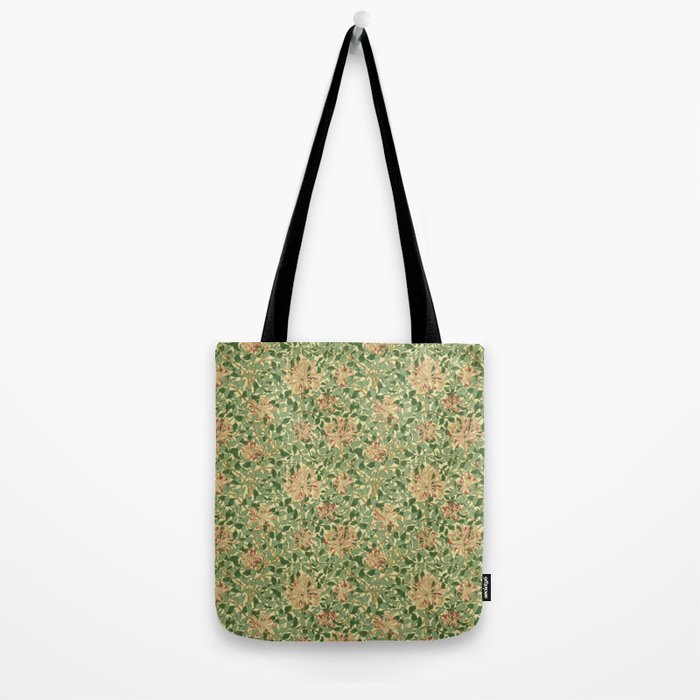 William Morris Vintage Honeysuckle Green & Pink  Tote Bag Gallery Image 2
