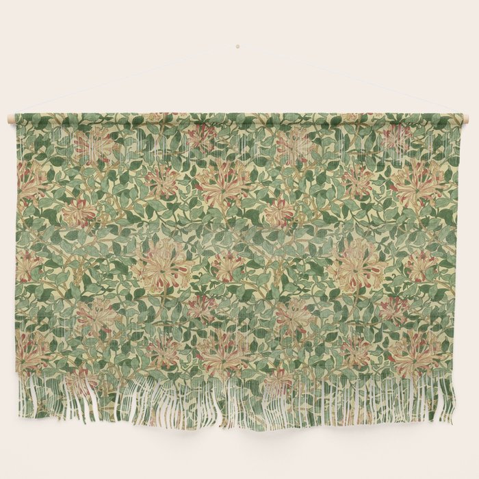 William Morris Vintage Honeysuckle Green & Pink  Wall Hanging Gallery Image 1