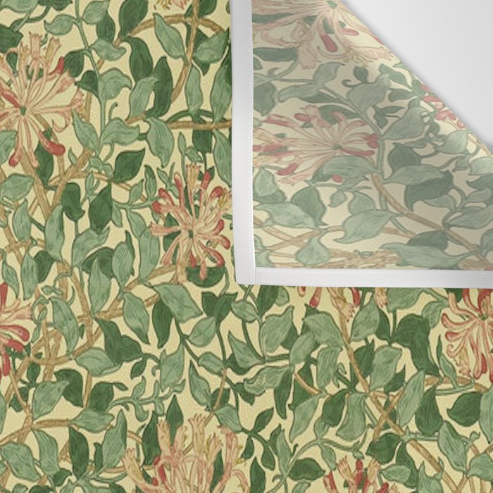 William Morris Vintage Honeysuckle Green & Pink  Wall Tapestry Gallery Image 3