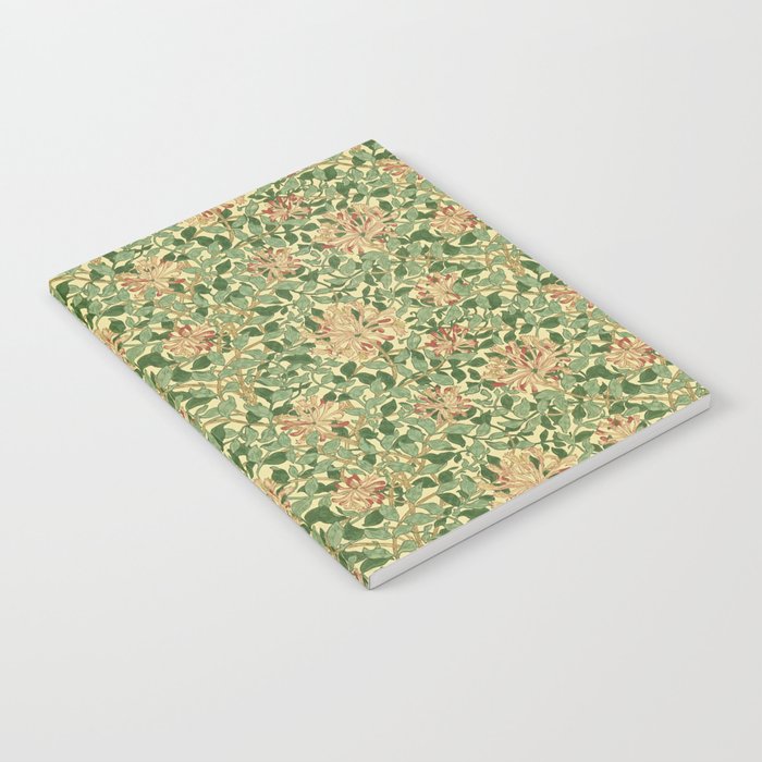 William Morris Vintage Honeysuckle Green & Pink  Notebook Gallery Image 1