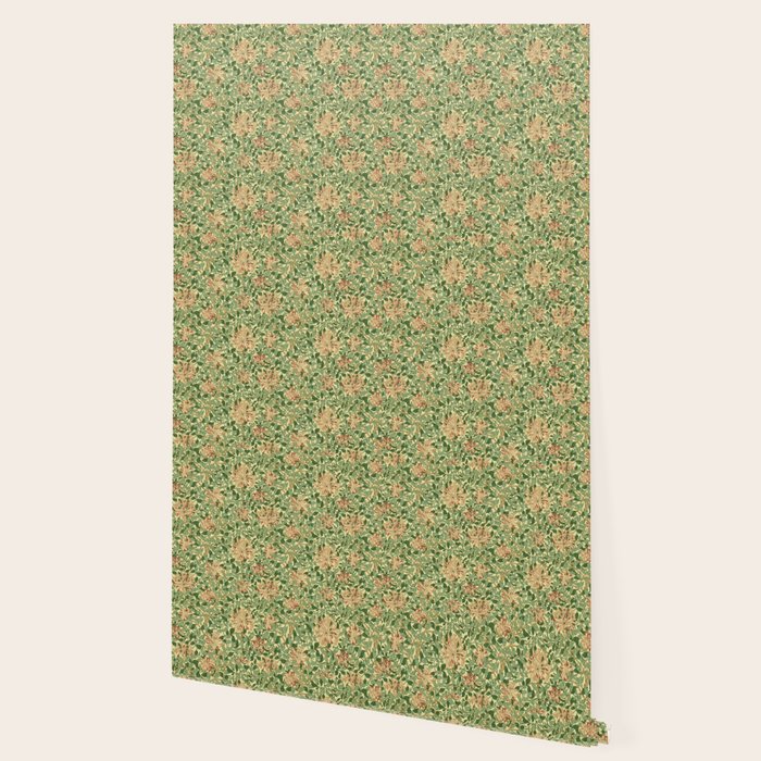 William Morris Vintage Honeysuckle Green & Pink  Wallpaper Gallery Image 2