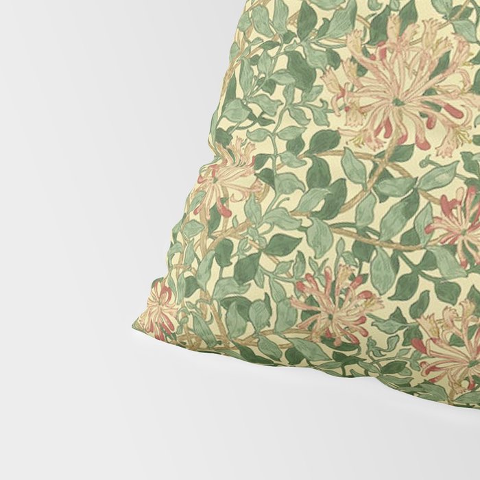 William Morris Vintage Honeysuckle Green & Pink  Pillow Sham Gallery Image 4