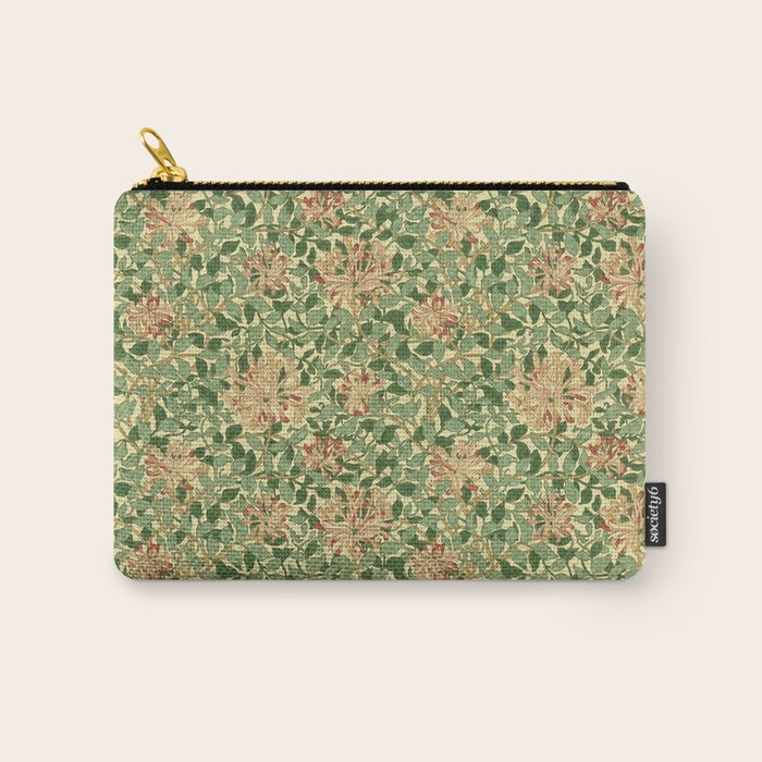 William Morris Vintage Honeysuckle Green & Pink  Carry All Pouch Gallery Image 1