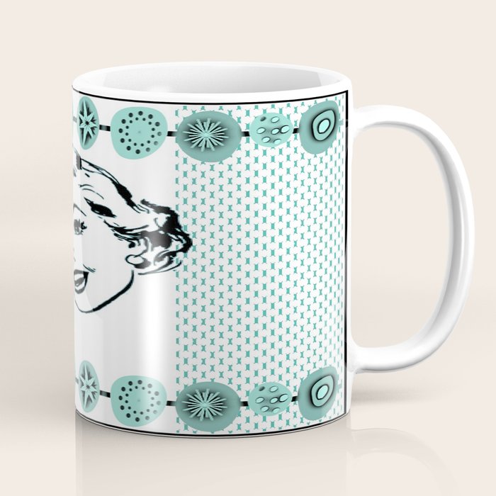 Mid-Century Modern Art Cocktail Teal Coffee Mug Gallery Image 1