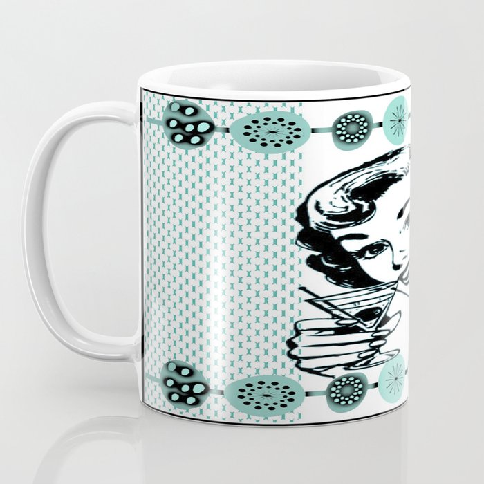 Mid-Century Modern Art Cocktail Teal Coffee Mug Gallery Image 3