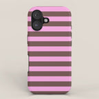 Brown and Pink Stripes iPhone Case Gallery Image 1