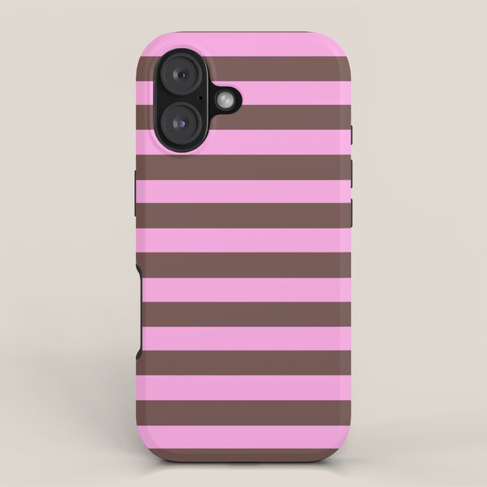 Brown and Pink Stripes iPhone Case Gallery Image 1