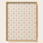 block print floral - terracotta cream Serving Tray Gallery Image 1