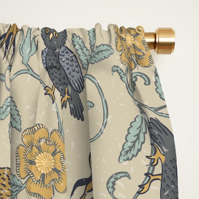 Tudor Owls in Grey Window Curtain Gallery Image 2