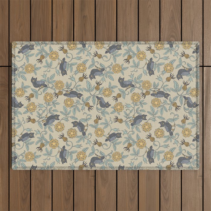 Tudor Owls in Grey Outdoor Rug Gallery Image 1
