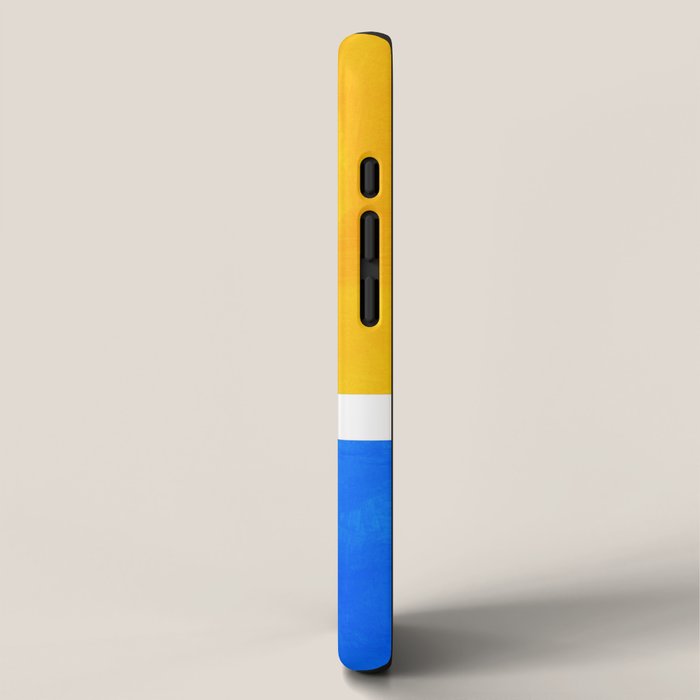 Primary Yellow Cerulean Blue Mid Century Modern Abstract Minimalist Rothko Color Field Squares iPhone Case Gallery Image 2