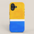 Primary Yellow Cerulean Blue Mid Century Modern Abstract Minimalist Rothko Color Field Squares iPhone Case Gallery Image 1