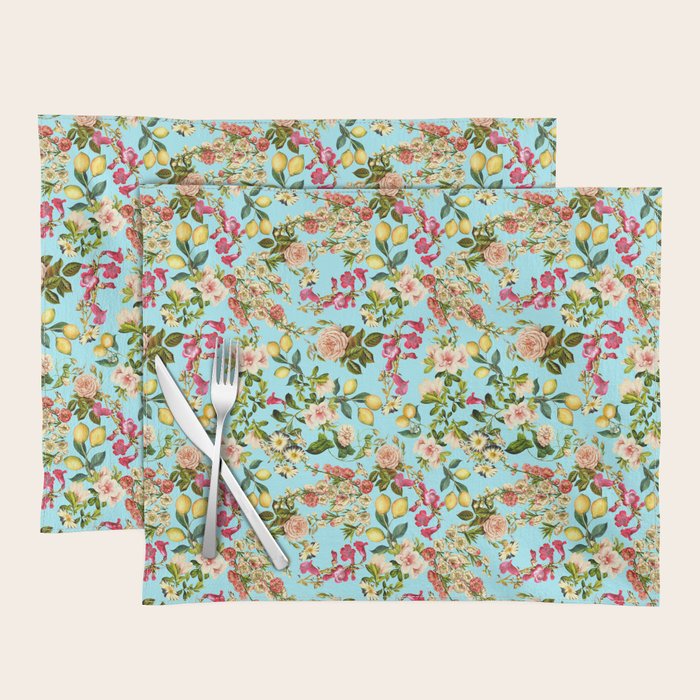 Lemon and Leaf Pattern IV Placemat Gallery Image 1
