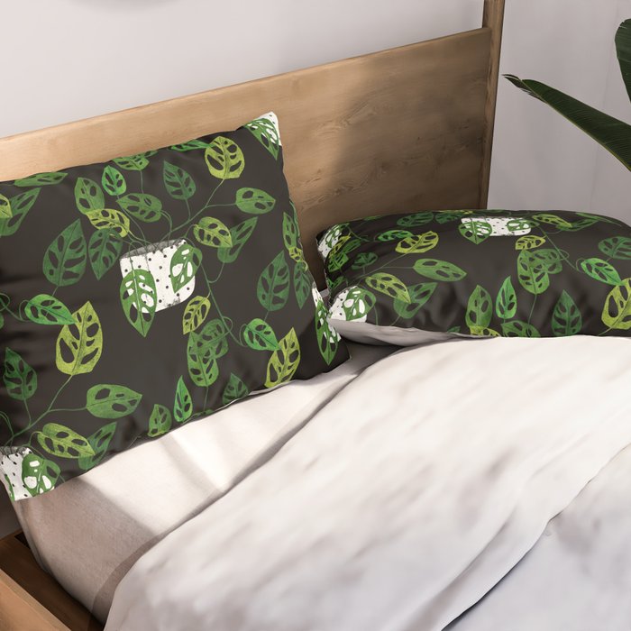 Back monstera obliqua Pillow Sham Gallery Image 2