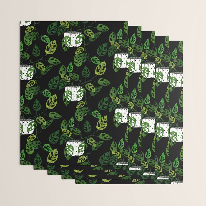 Back monstera obliqua Wrapping Paper Gallery Image 3