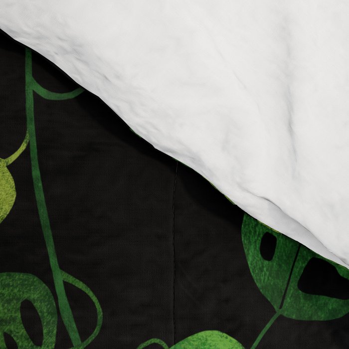 Back monstera obliqua Comforter Gallery Image 4