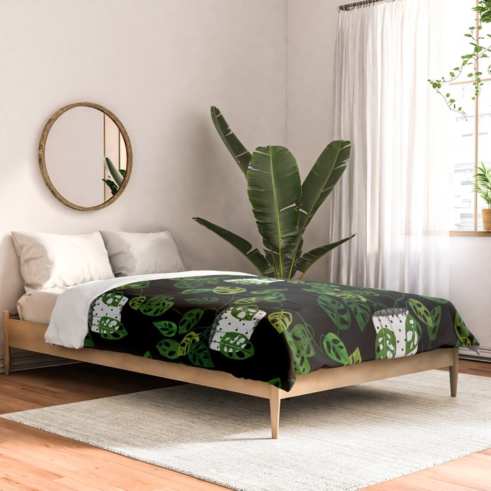 Back monstera obliqua Comforter Gallery Image 2