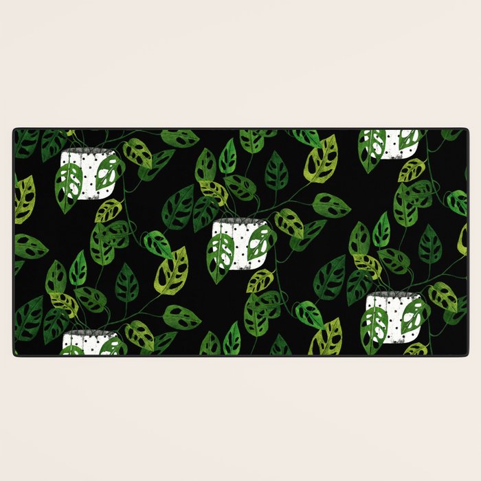 Back monstera obliqua Desk Mat Gallery Image 3