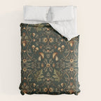William Morris Style Forest Tales Cabincore Pattern Green Comforter Gallery Image 6