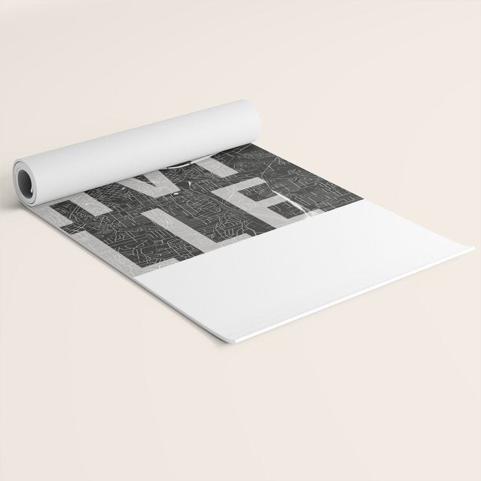 Nashville Mono Street Map Text Overlay Yoga Mat Gallery Image 2