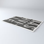 Nashville Mono Street Map Text Overlay Rug Gallery Image 3