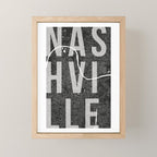 Nashville Mono Street Map Text Overlay Mini Art Print Gallery Image 1