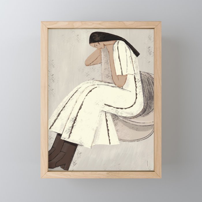 woman in chair Mini Art Print Gallery Image 1